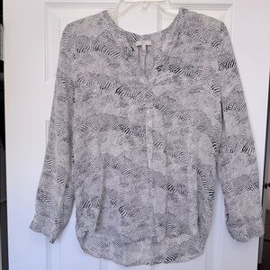 Joie Silk Flowy Blouse with Long Sleeves